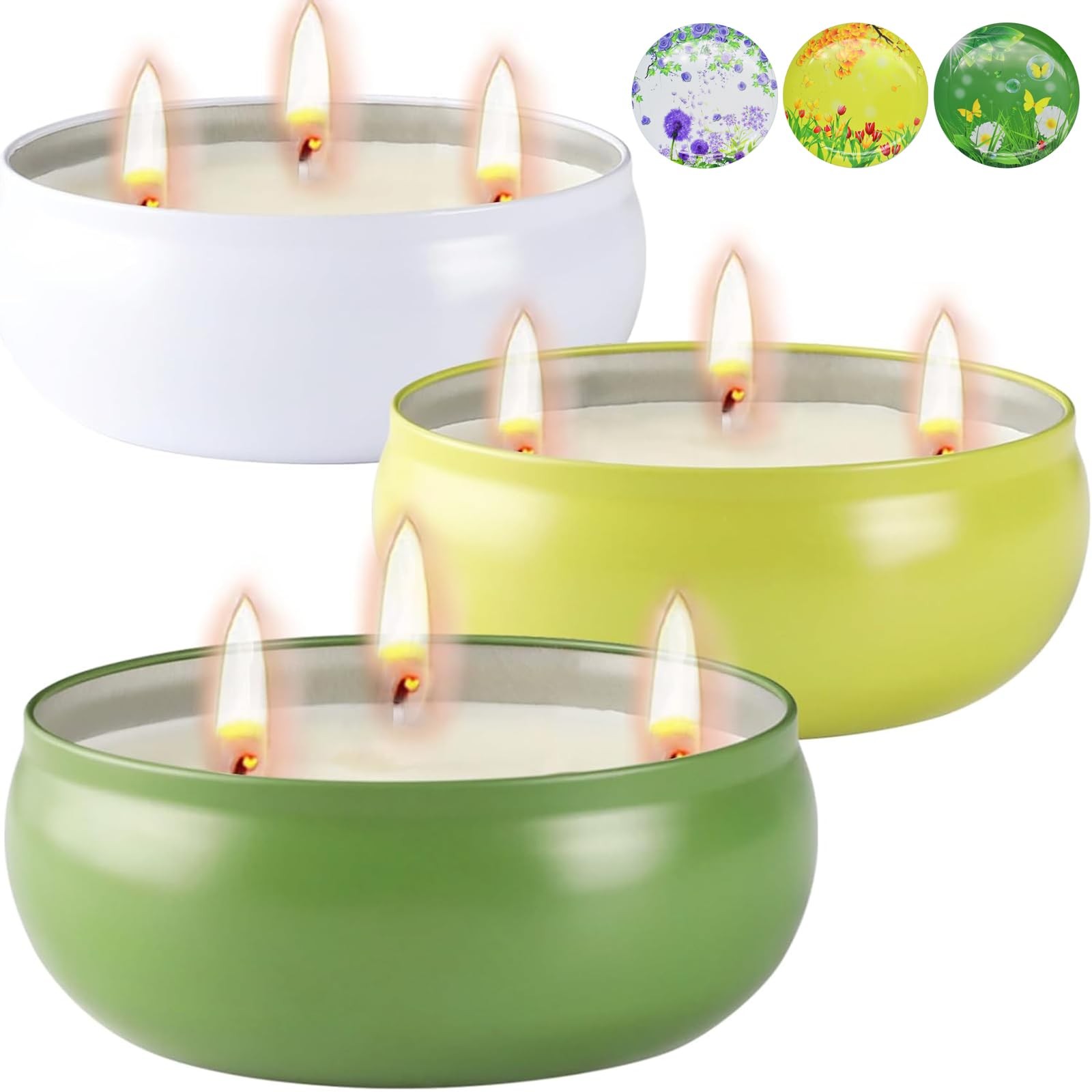 Citronella Candles Outdoor, Large Citronella Candle Set of 3, 12 oz 3 Wick So…