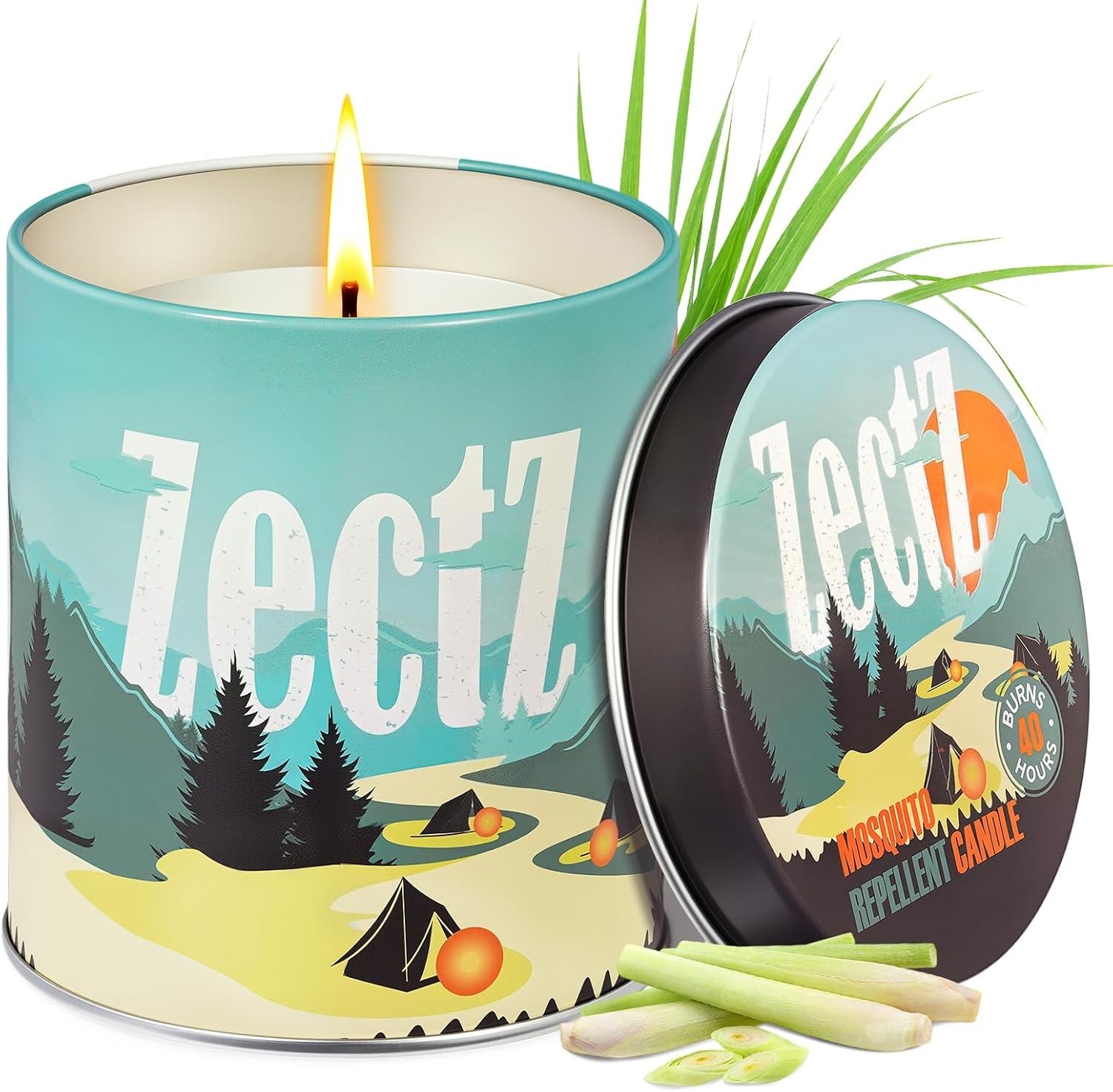 Citronella Candle for Outdoor Indoor,with Lemongrass,Rosemary & Peppermint Oil