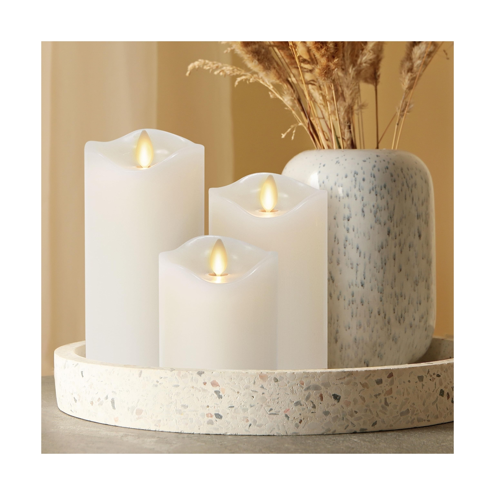 Matchless Candle Co. by Luminara Set of 3 (3″ x 4.5″,5.5″,6.5″) Flameless LED…
