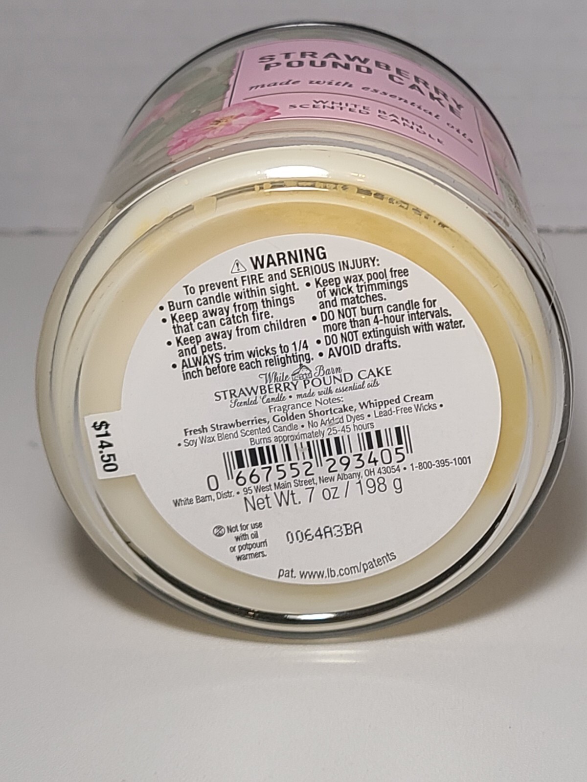 Bath Body Works STRAWBERRY POUND CAKE 1-Wick Candle 7 Oz