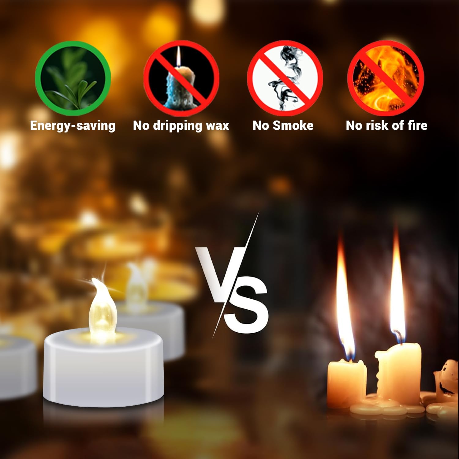 LED Tea Lights with Batteries (24 Pack), 200+ Hours Long Lasting Flameless Ca…
