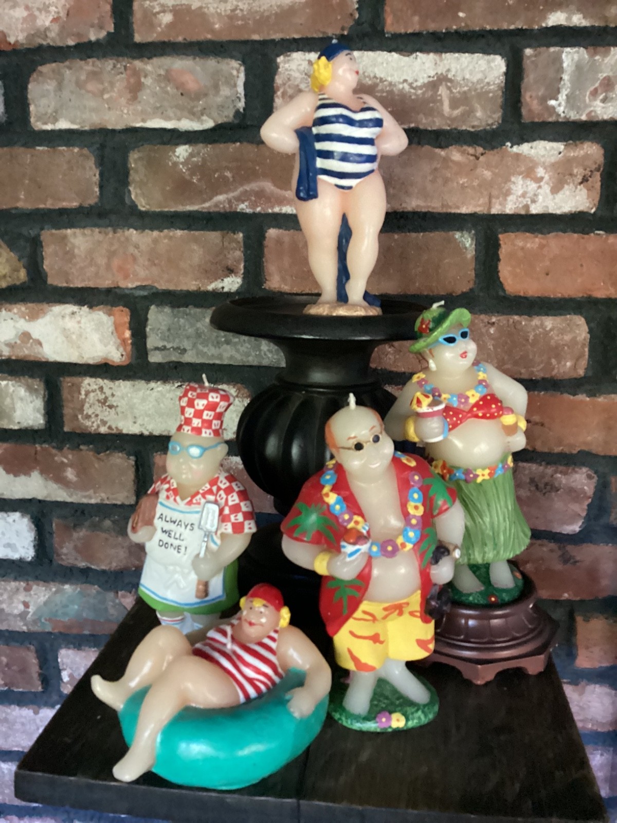 Vintage Lot Of 4 Boston Warehouse Candles Sun Bathers Decorative Candles