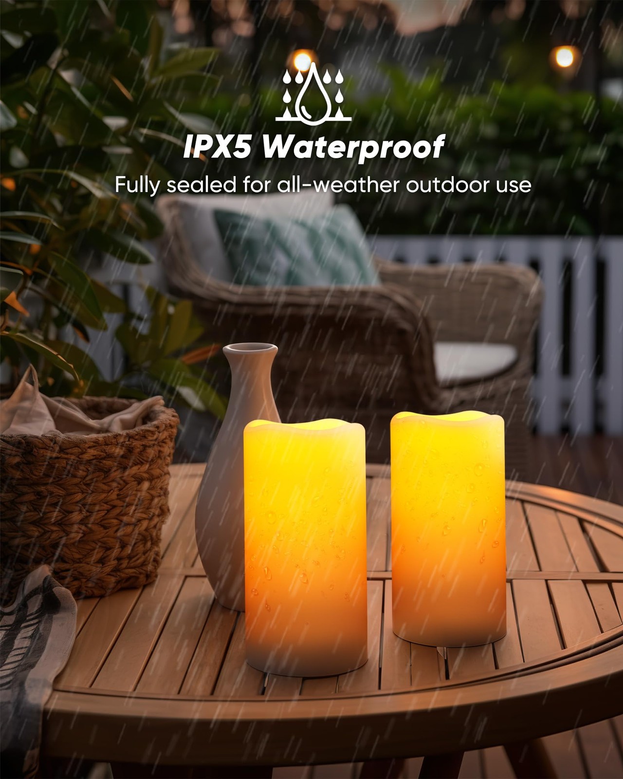 Solar Candles Outdoor Waterproof, Sensor Only, Dusk To Dawn, 3″X6″ Rechargeab…