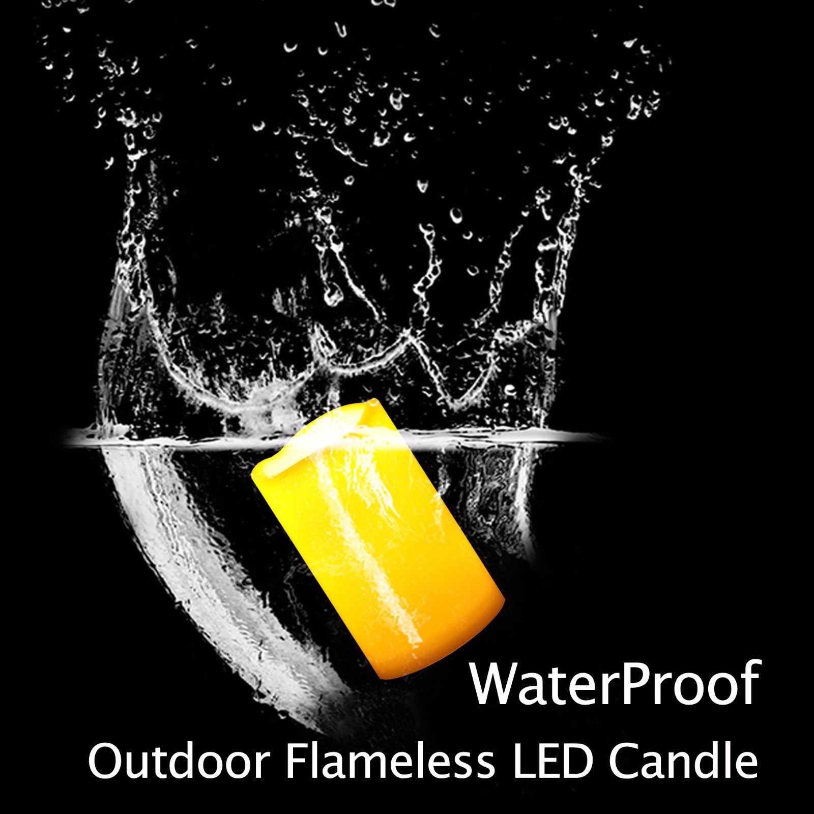2 PCS Waterproof Outdoor Flameless Battery-operated LED Candles with Timer 3″x5”