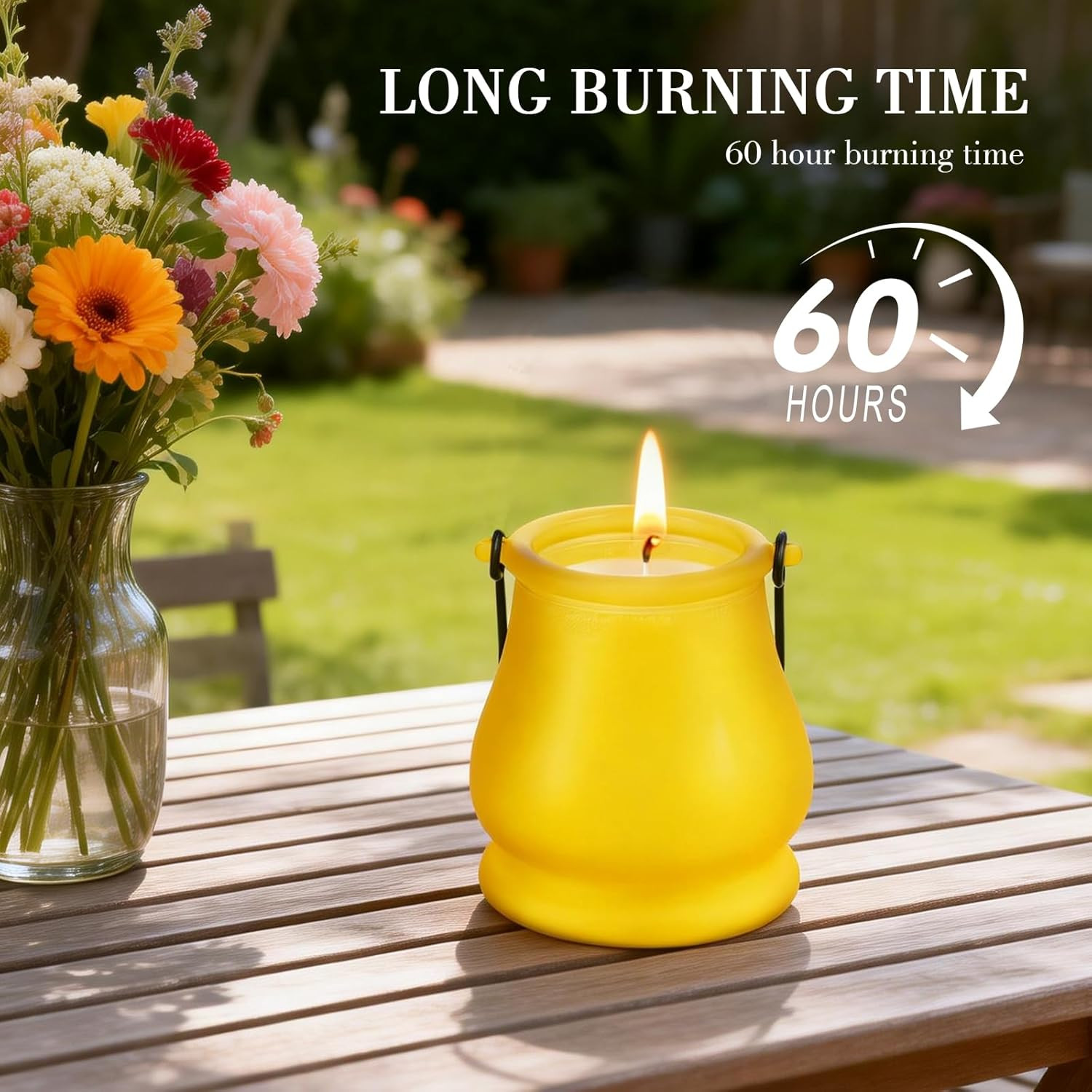 Citronella Candles Outdoor, 2 Pack 20Oz Soy Wax Large Citronella Candles, 120 Ho