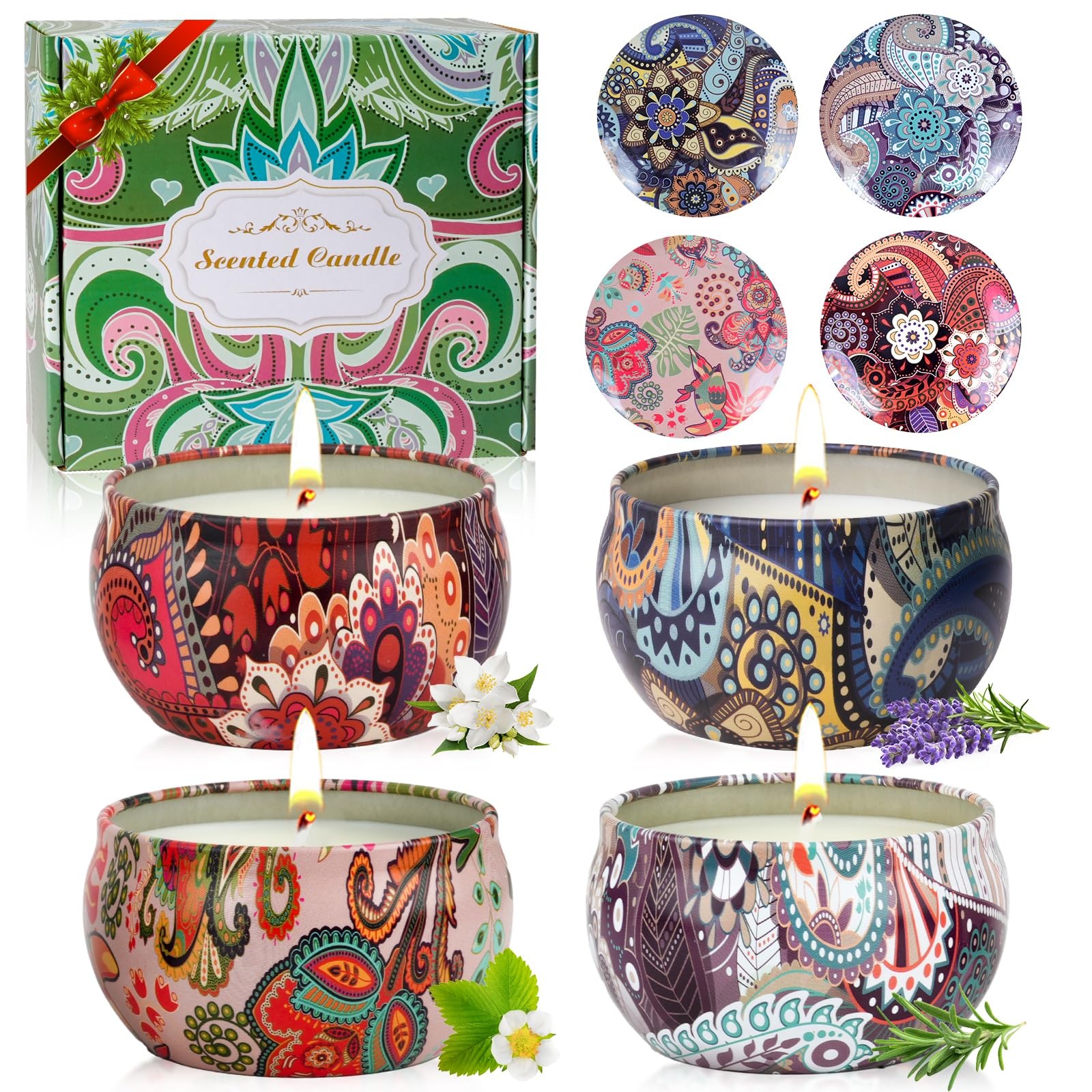 4 Pack Scented Candles Gifts for Women 10oz Home Scented Candles 100Hours Aromat
