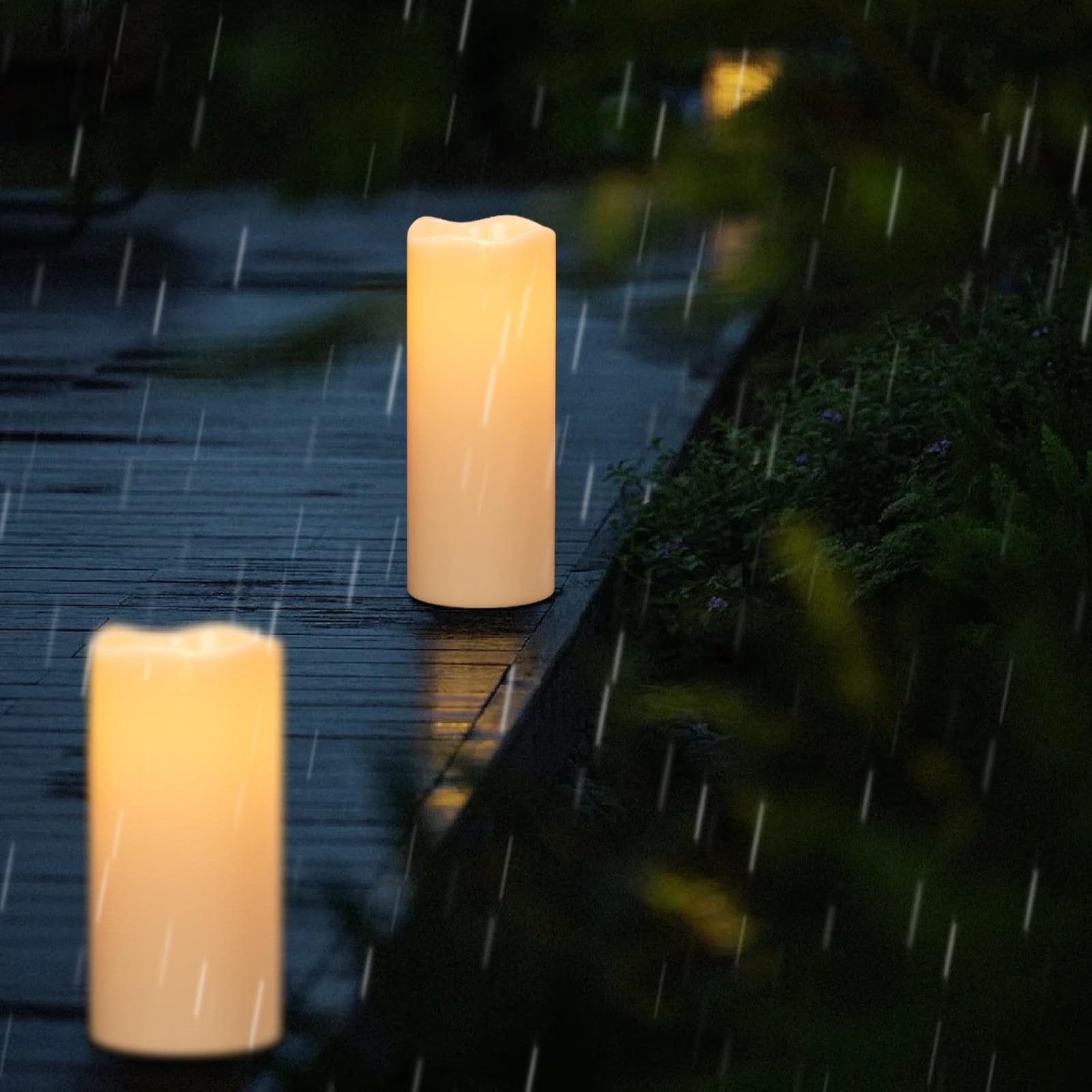 Large Solar Candles Outdoor Waterproof, Outdoor Candles Rechargeable for Lant…