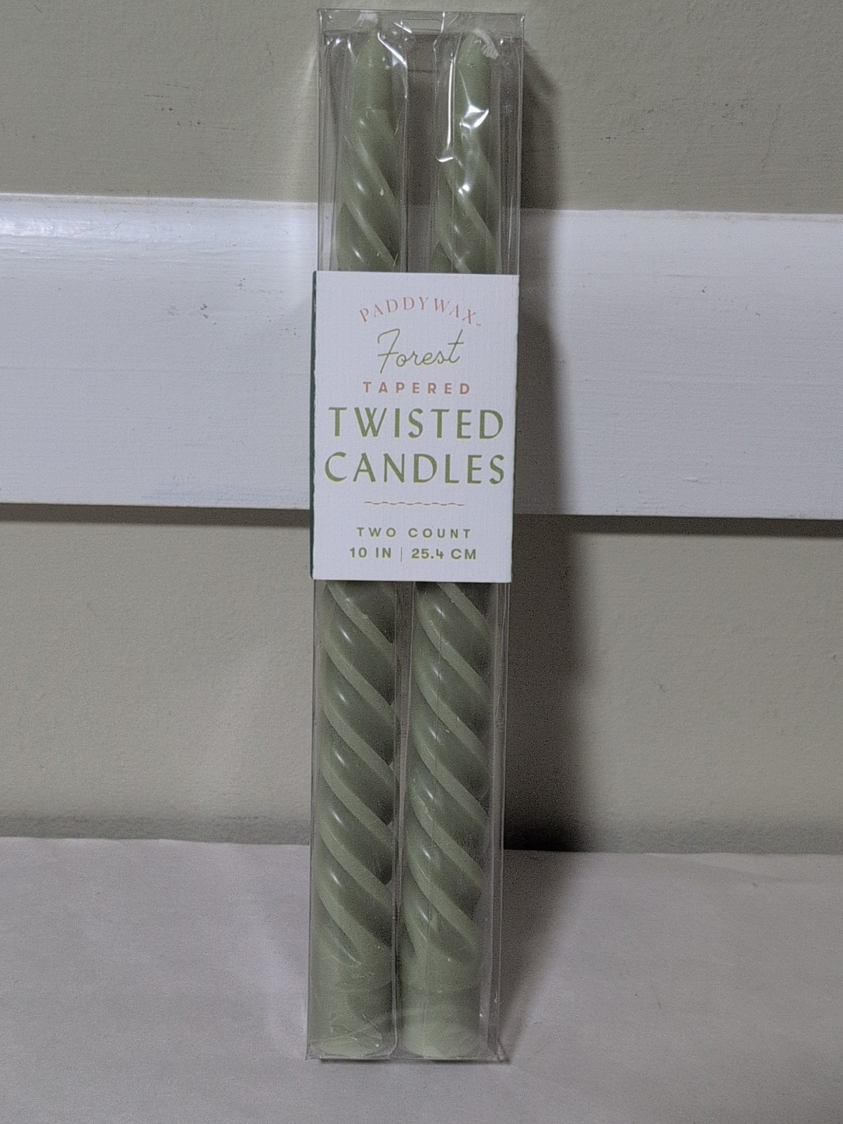 Paddywax “Forest “Tapered 10” Twisted Candles Two Count Pack! NEW!