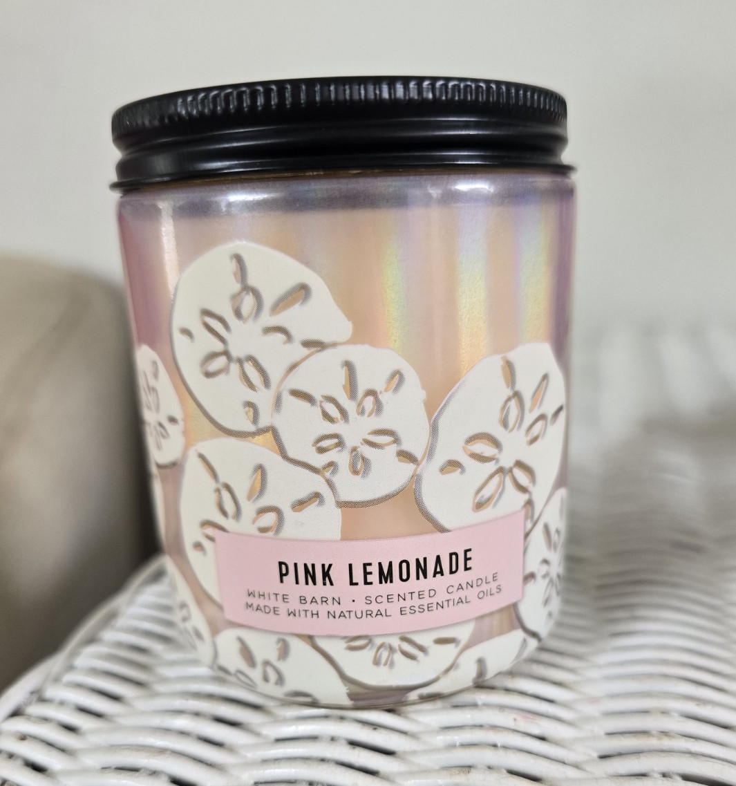 White Barn Pink Lemonade Scented Single Wick Jar Candle 7 oz Pink