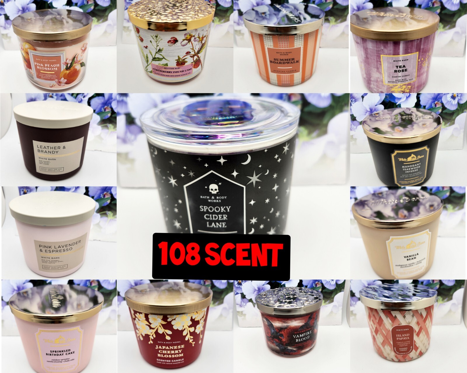 Bath and Body Works 3 Wick Candle Halloween Holiday Summer Winter Fall 123 Scent