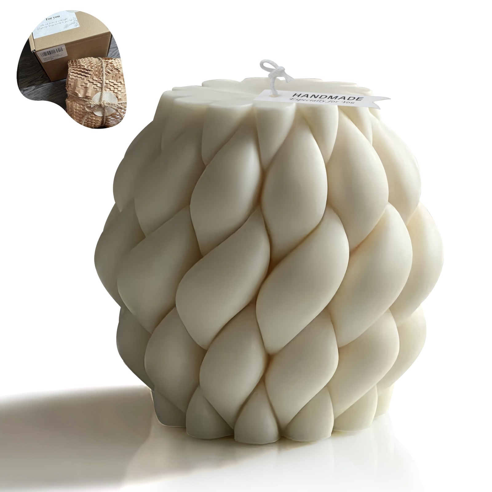 Knot Ball Soy Wax Candle- Large Handmade Pillar Scented Elegant Bubble Aesthe…