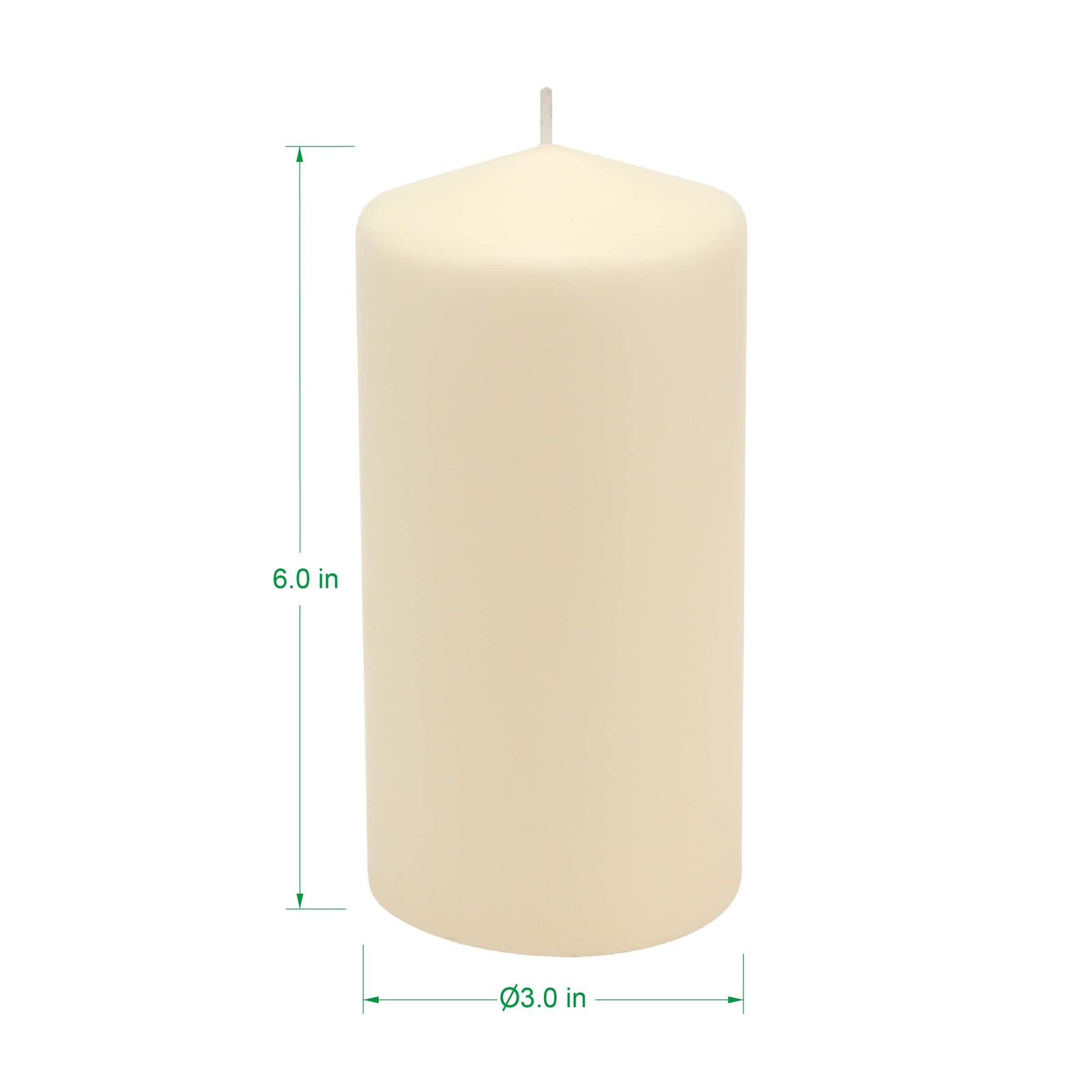 Stonebriar 6 Pack Tall 3 x 6 Inch 65 Hour Long Burning Unscented Ivory Wax Pi…