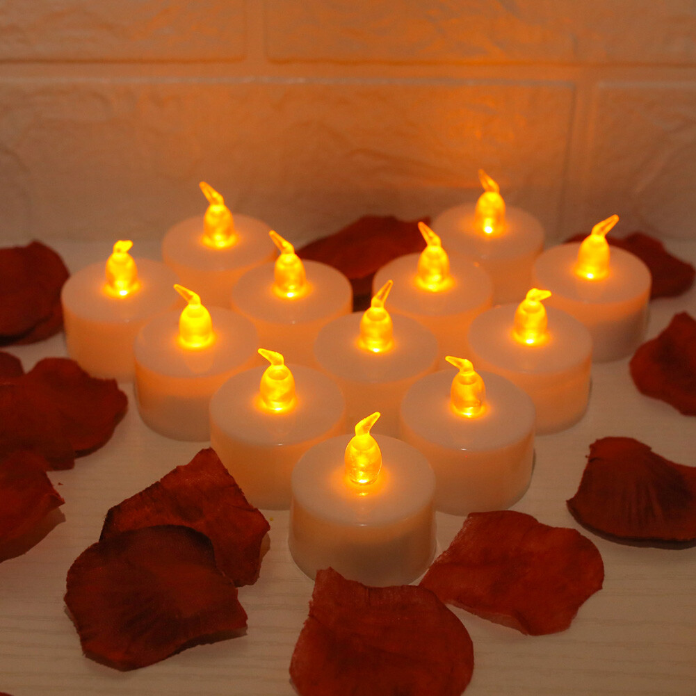 24 Pack LED Tea Lights Battery Operated Flickering Flameless Candles Party Decor