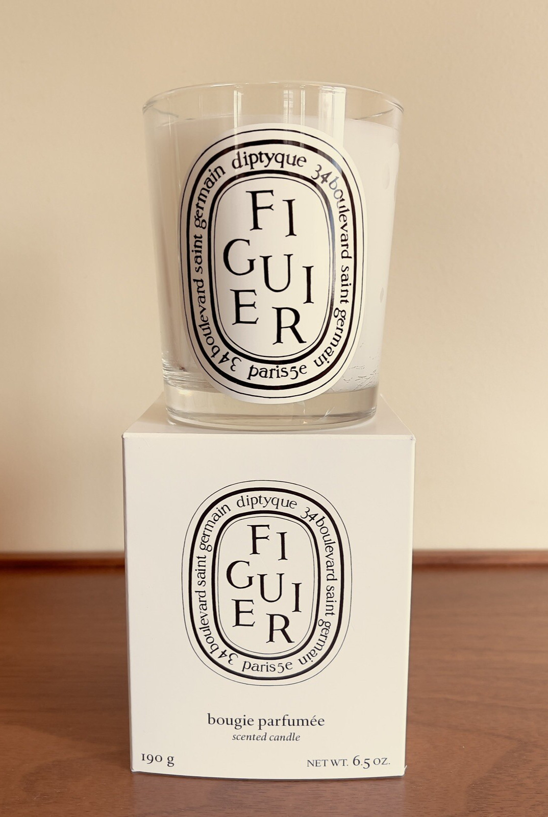 Diptyque Paris Bougie Parfumée Figuier Scented Candle 6.5 oz 190 g Open Box