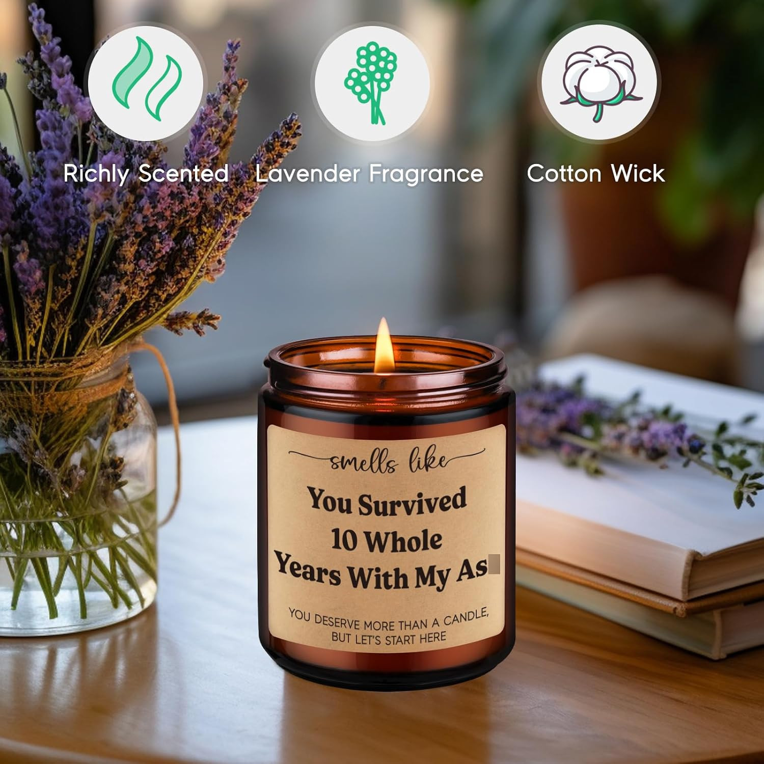 GSPY Scented Candle – 10Th, 10 Year Anniversary Tin Gifts for Him, Her, Wife, Hu