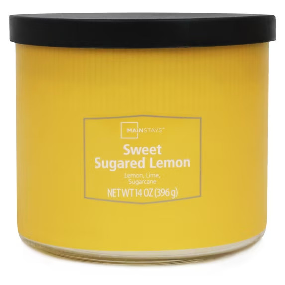 Pack of 2 Sweet Sugared Lemon 3-Wick Textured Wrap Scented Candles, 14 oz Each..