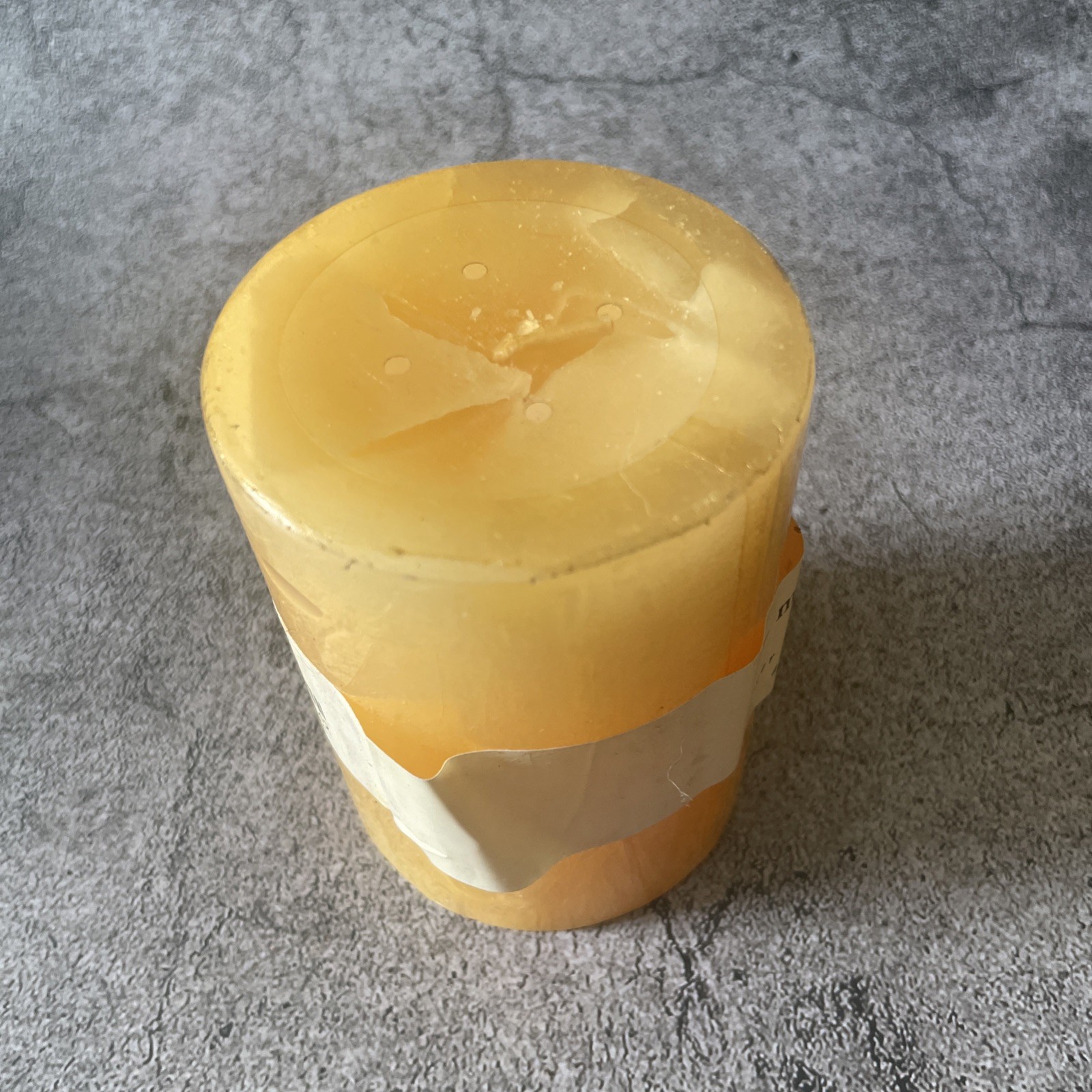 Pier 1 pillar candle unburnt Multiples 4×4″ ginger peach hazelnut lemon