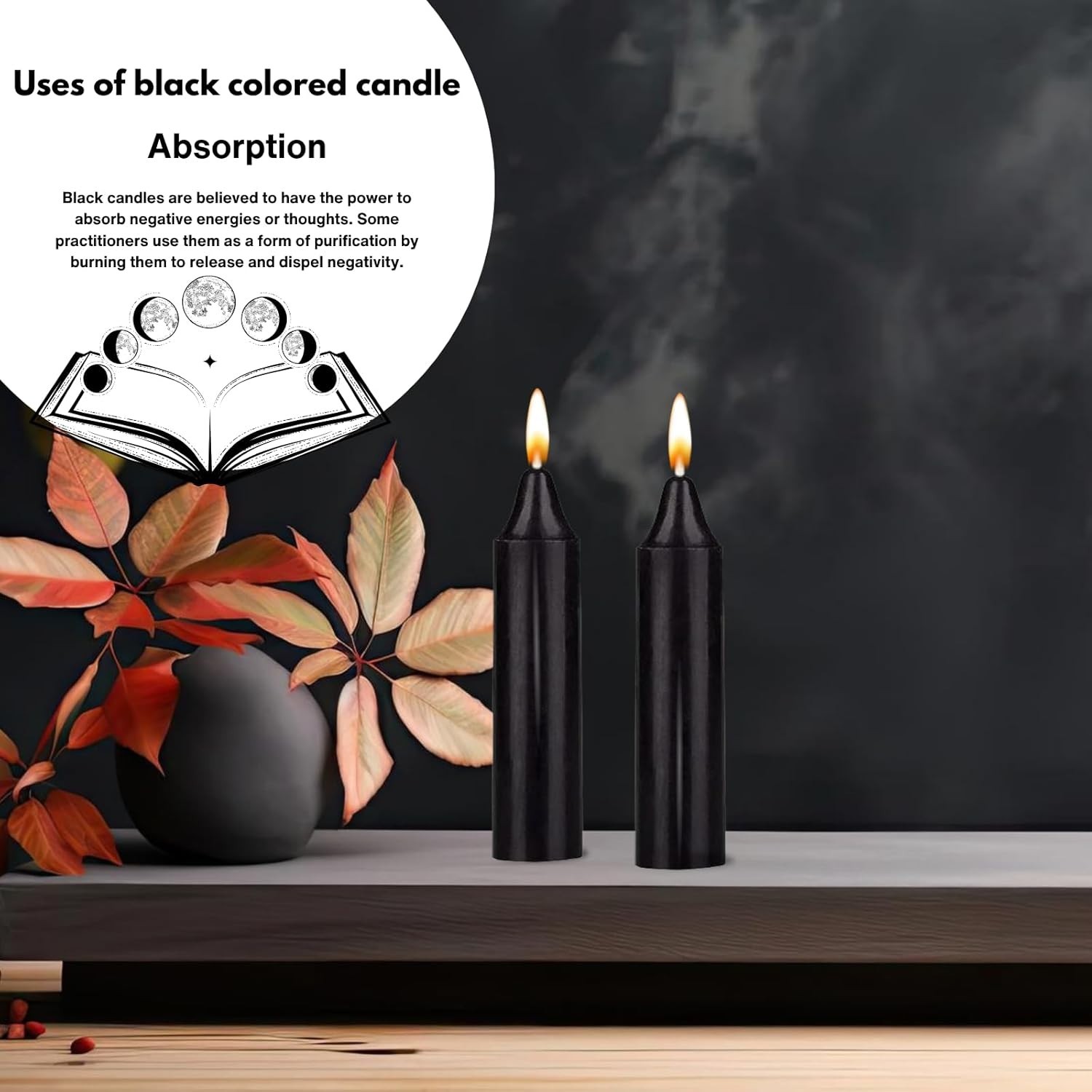 Box of 12 Black Candles | 4 inches Dripless Paraffin Wax Candles | Witchcraft…