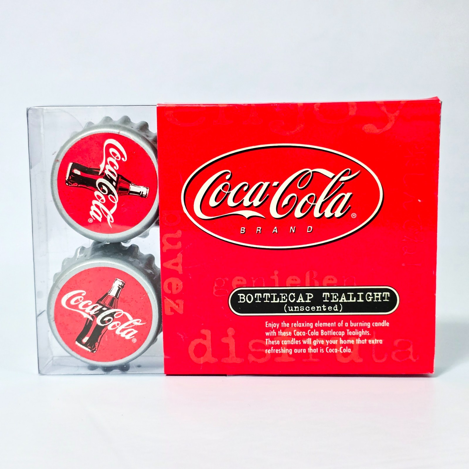 🥤 Retro Coca-Cola Bottle Cap Tealight Candle Set NOS Licensed 6 Candles