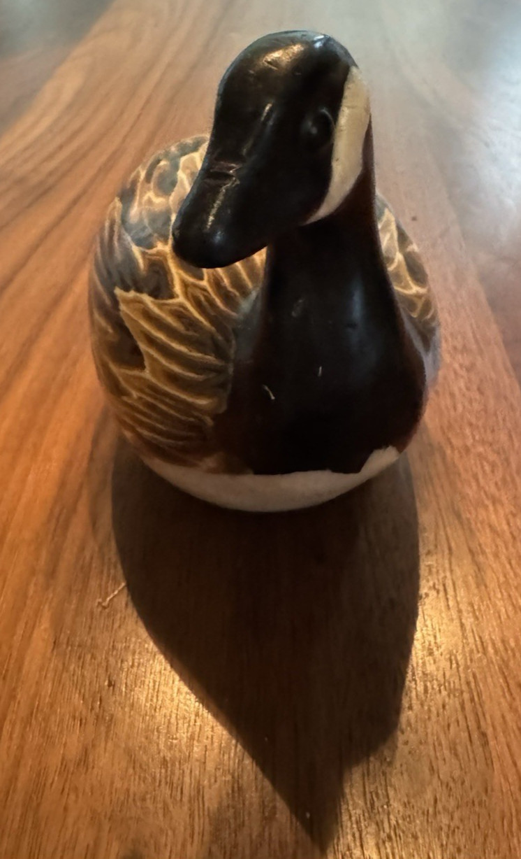 Vintage Canada Goose Figural Candle Marbled Wax Bird Lake House Cabin Decor