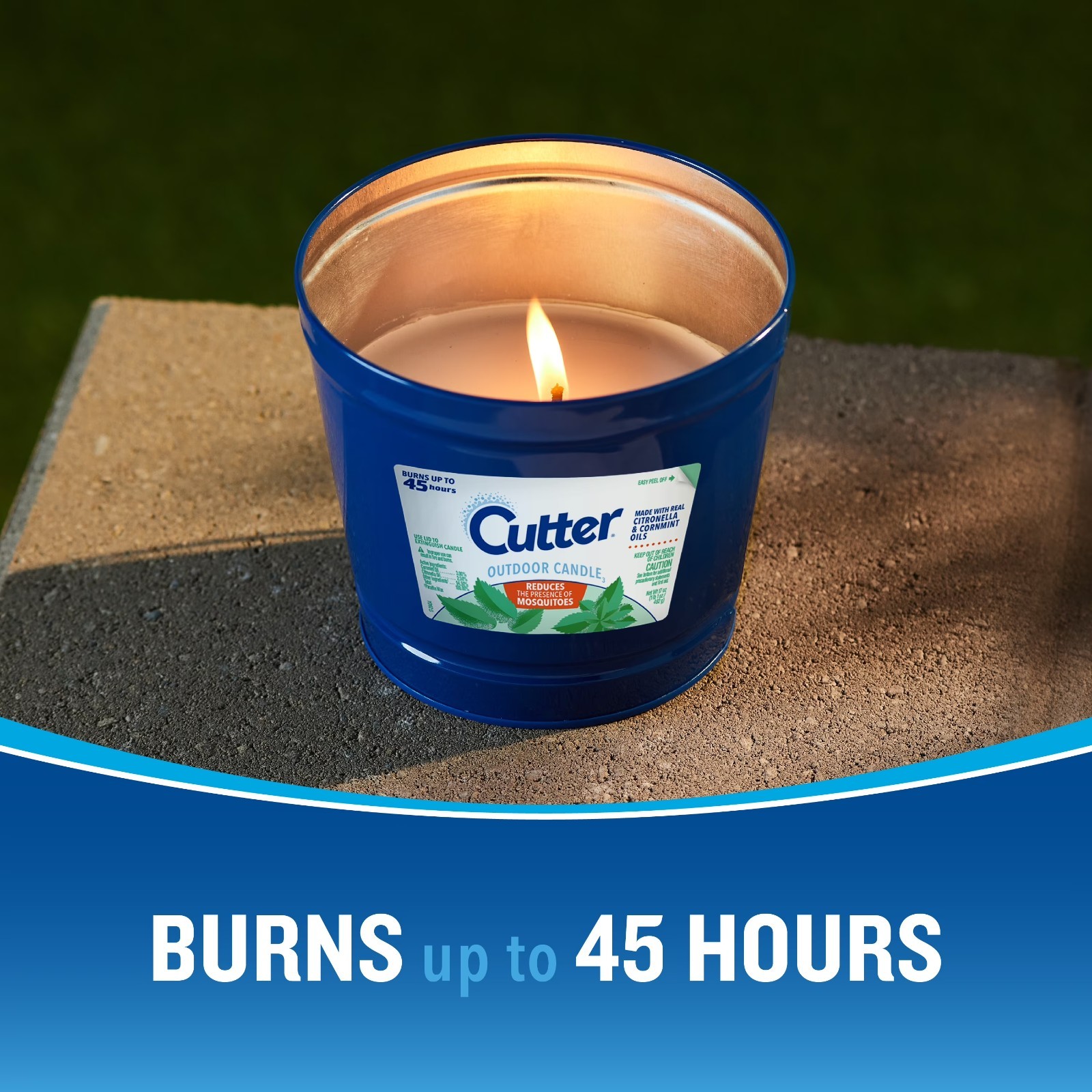 Cutter Candle, Outdoor Soy Wax Candle Made with Real Citronella Oil 17 Ounces