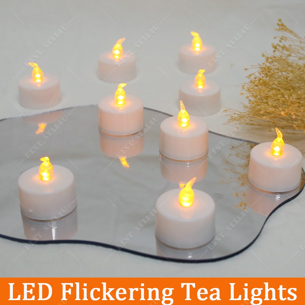 24Pack Flickering Flameless LED Tea Light Votive Candles 200+ Hours Battery Life