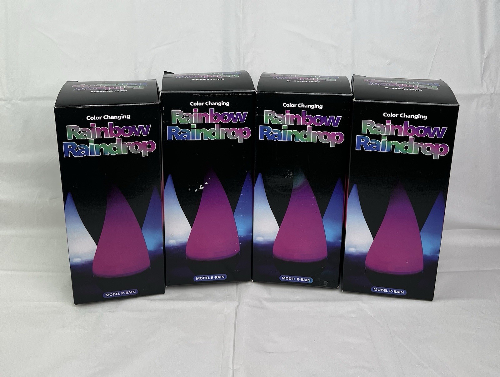 Multi Color Changing Rainbow Raindrop Light Tabletop, Party, Floats Lot Of 4