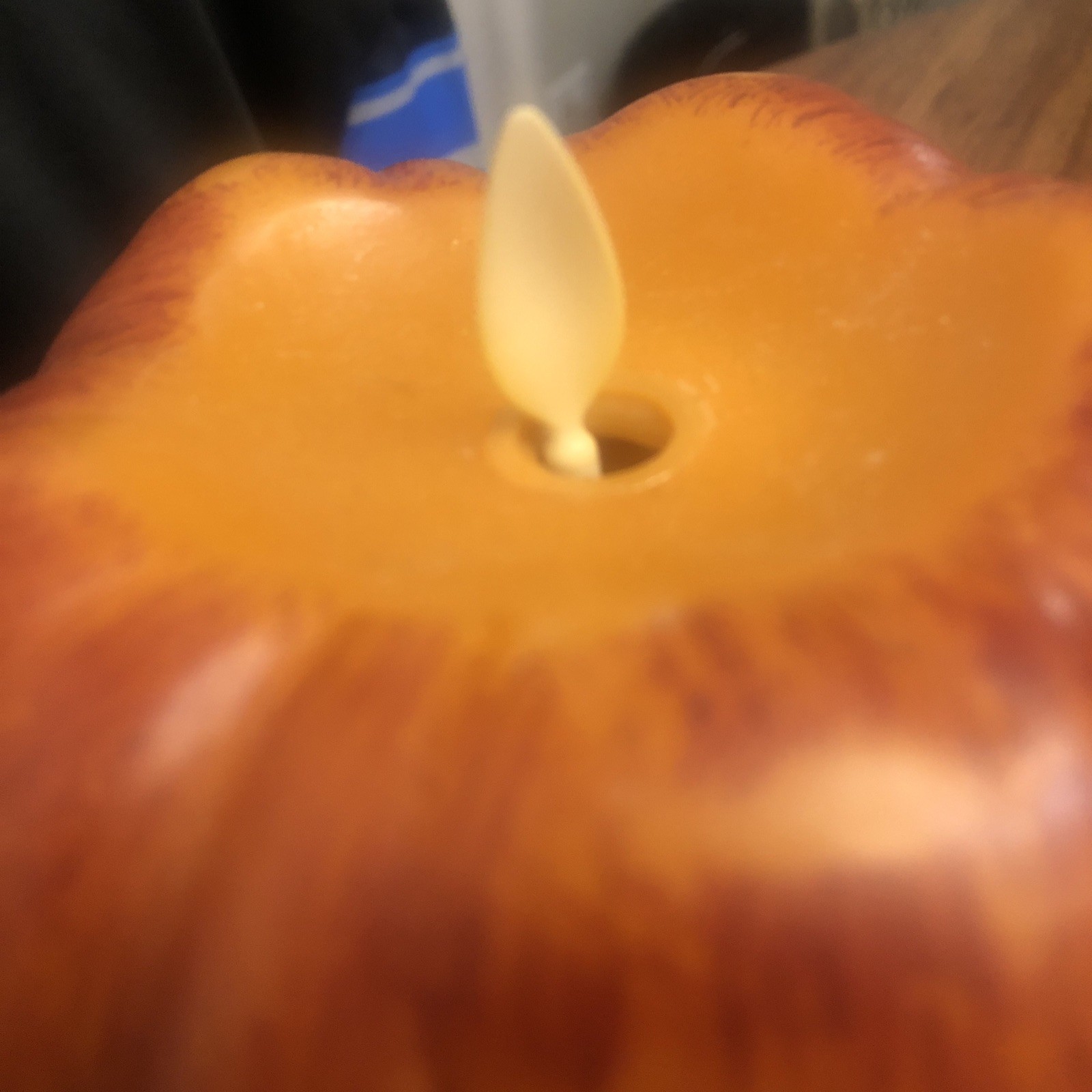 Pottery Barn Premium Flameless Flickering Pumpkin Candle Orange Brand New Rare
