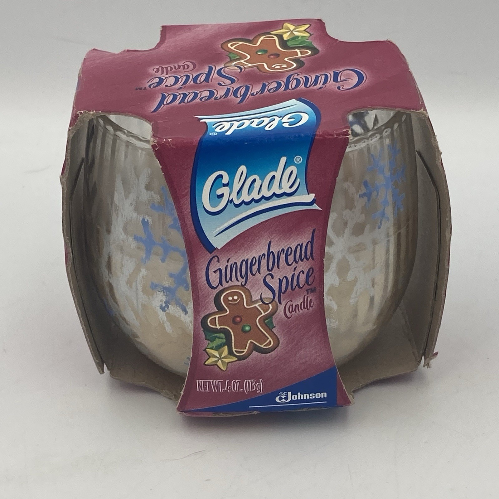 Glade Candle Christmas 2003 Gingerbread Spice Glistening Snow Apple Cinnamon