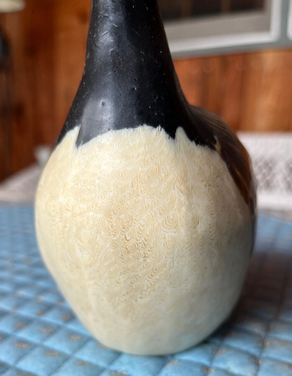 Wax carved candle Canada Goose figure, fall decor