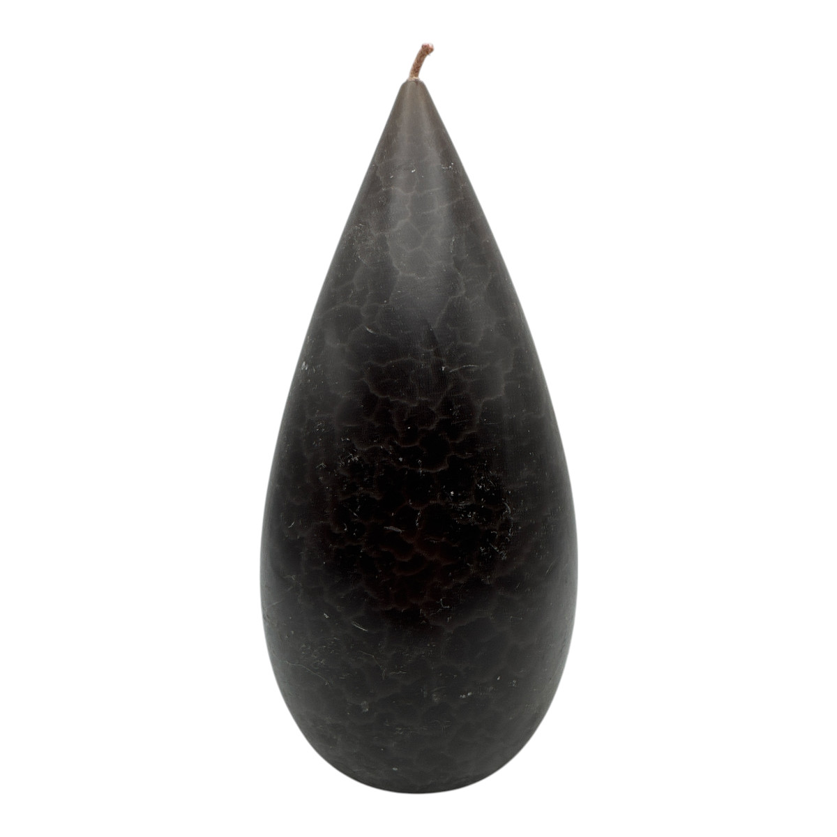 Barrick Design Teardrop Crackle 7.5”H Dark Brown Candle New – See Photos