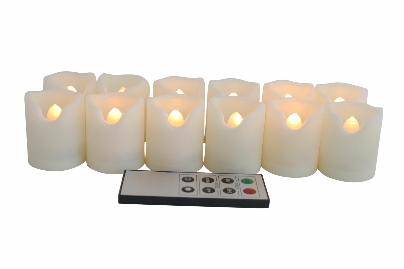 EcoGecko Indoor Outdoor Weatherproof Flameless Warm Glow Votive Candles w Remote