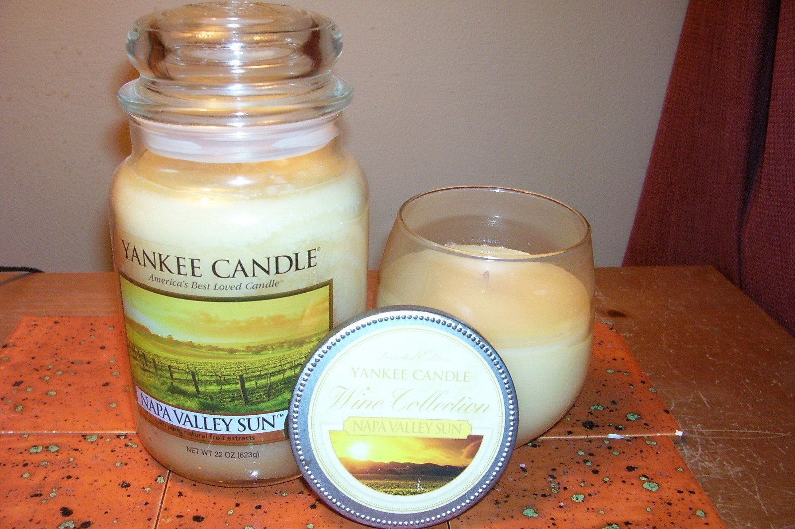 yankee candle 1-22oz JAR & 1-10oz JAR NAPA VALLEY SUN