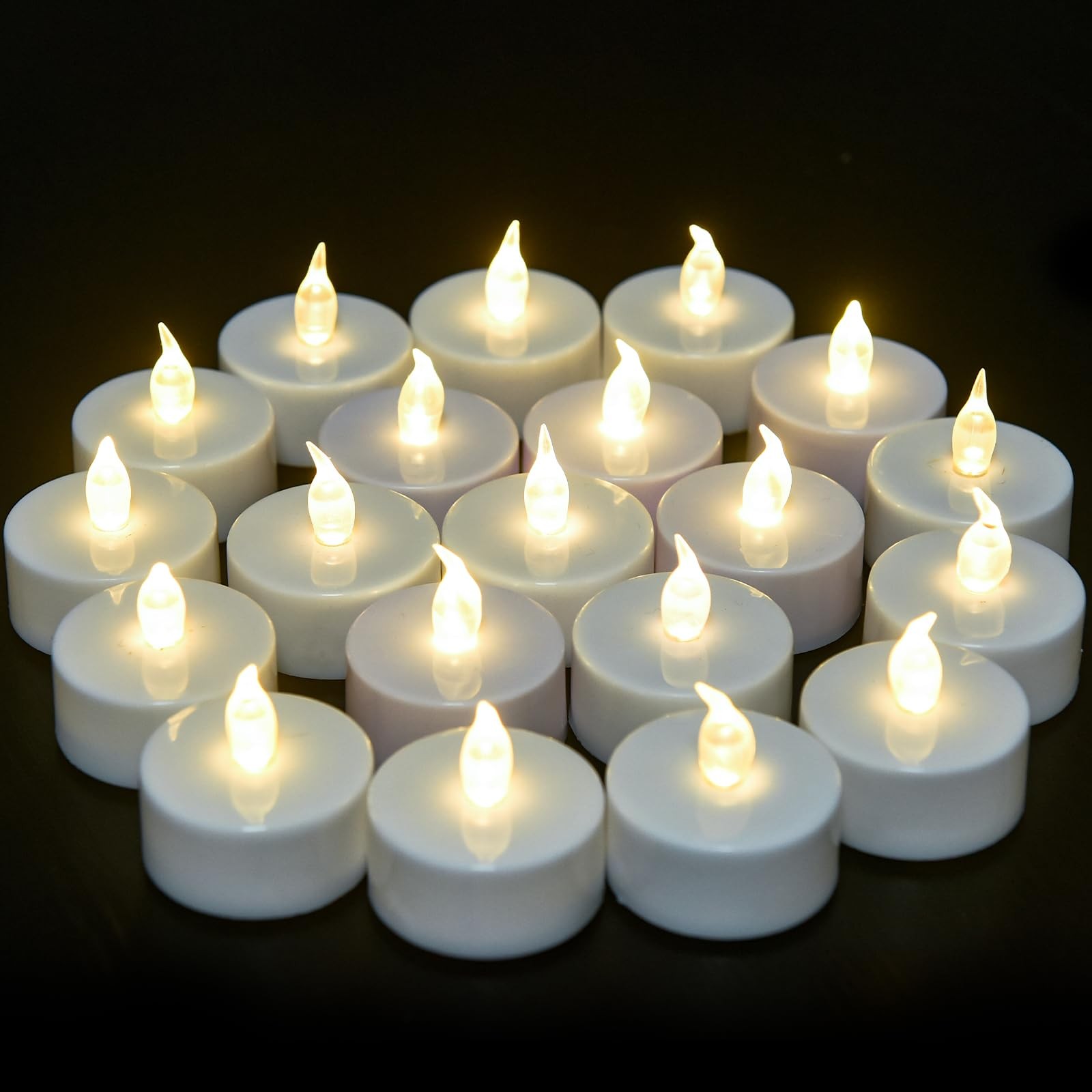 LED Flameless Tealights Candles:Pack of 400 Battery Operated Fake Tealight