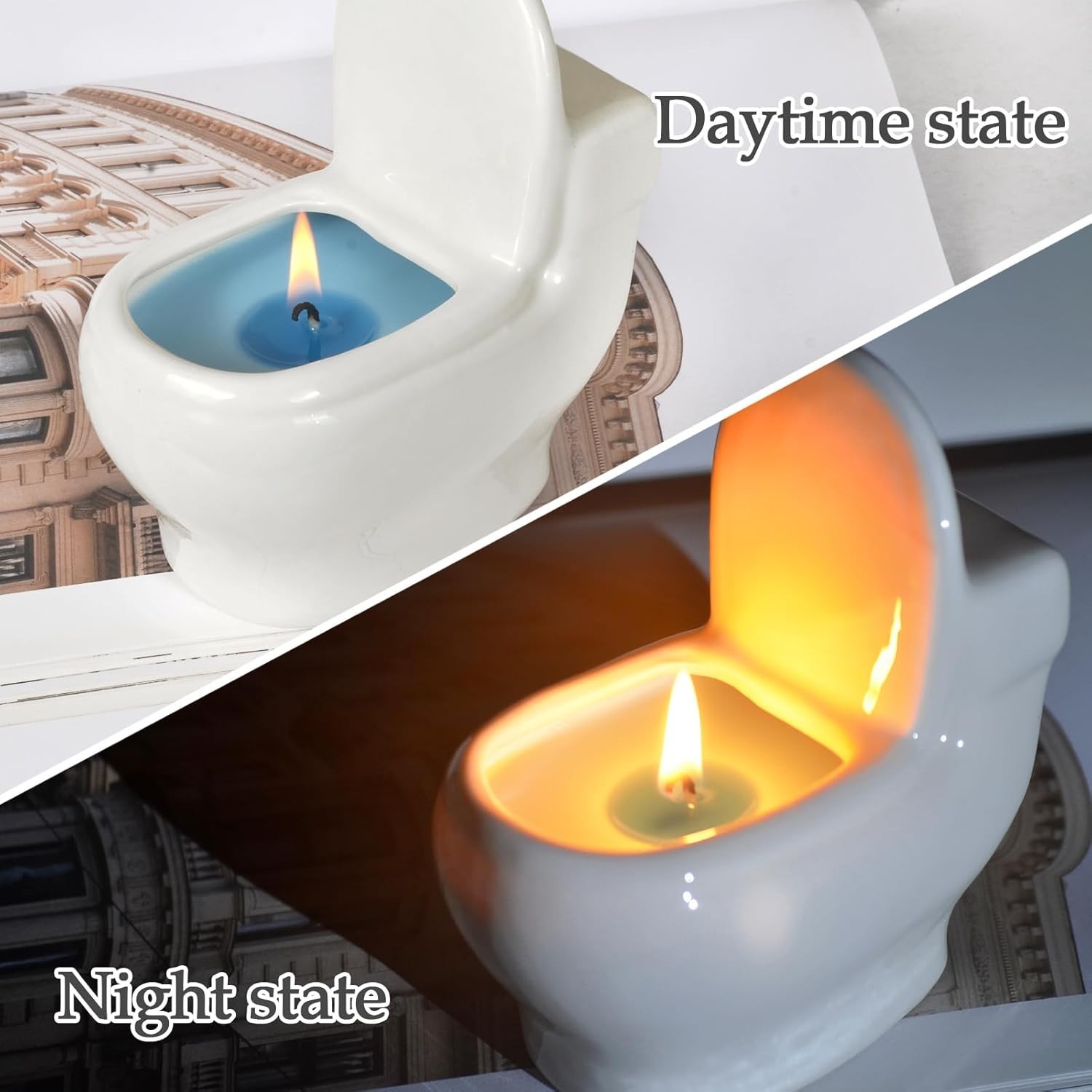 Aromatherapy Candle,Humorous Toilet Designs,Burns for Over 60 Hours,Bathroom Can