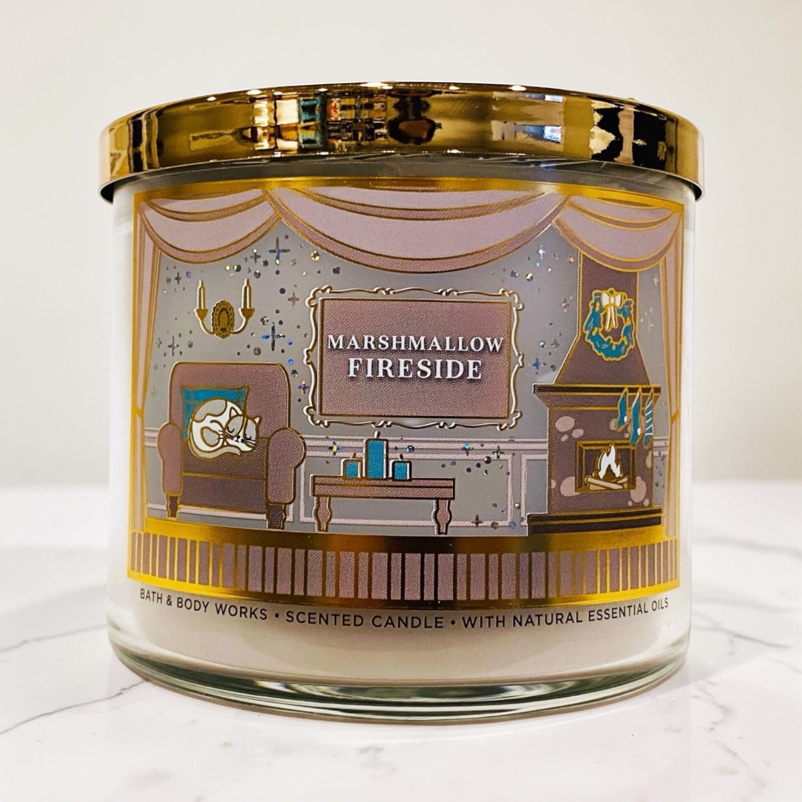 NEW~ Bath & Body Works MARSHMALLOW FIRESIDE 3 Wick Candle LOT x2 Scented
