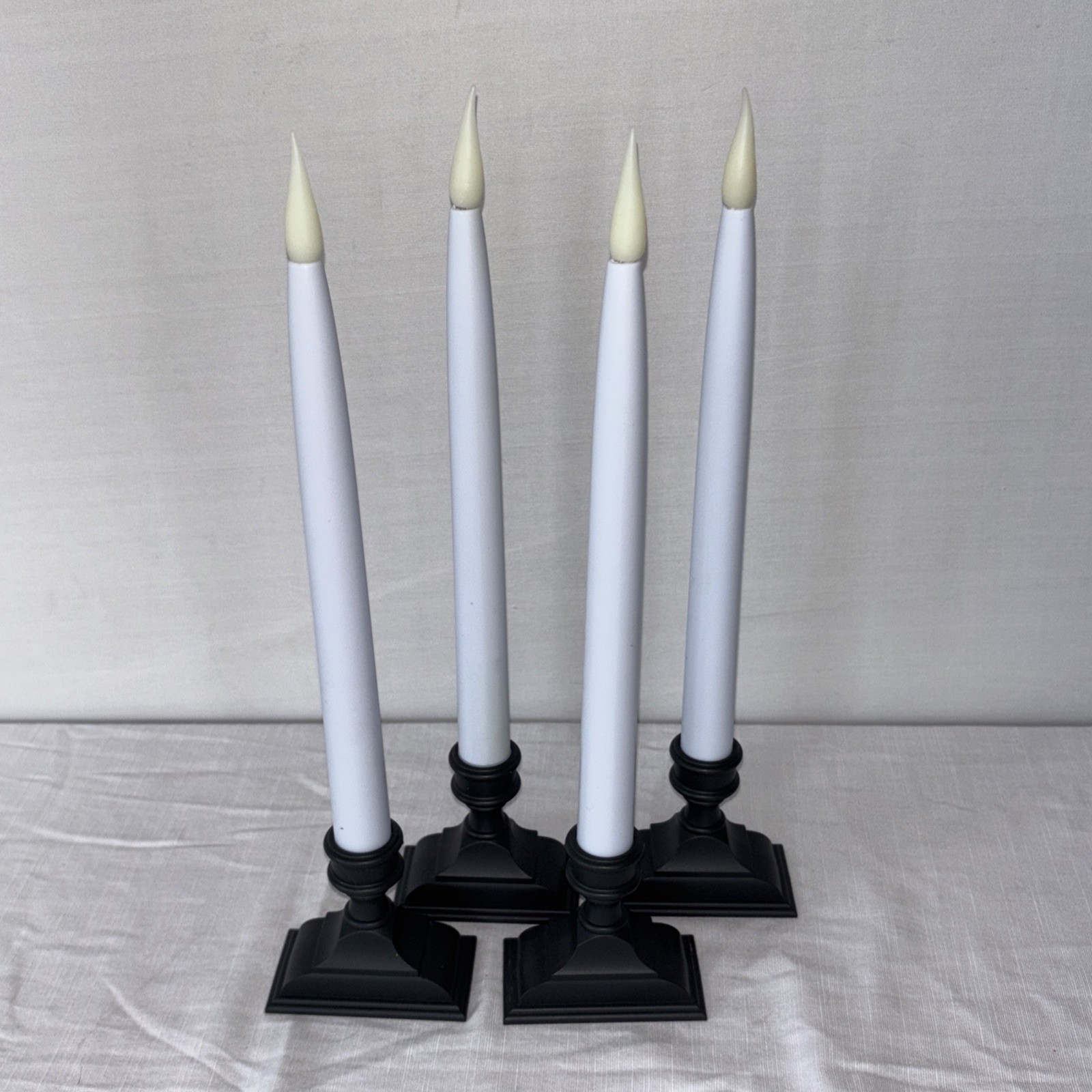 Set of 4 – 612 Vermont LED Battery Taper Window Candles Antique Bronze 13.5″
