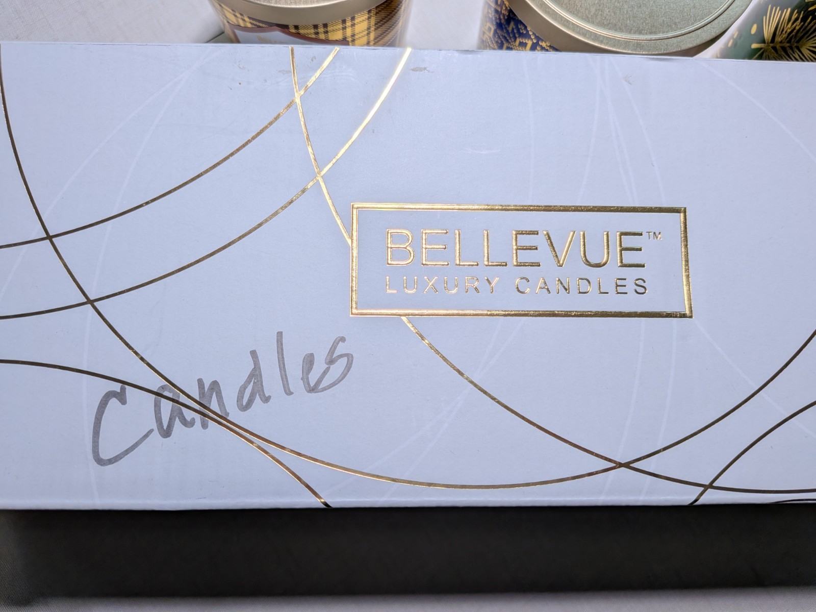 Set Of 4 Bellevue Luxury Soy Blend 12 Oz Candles, New In Box