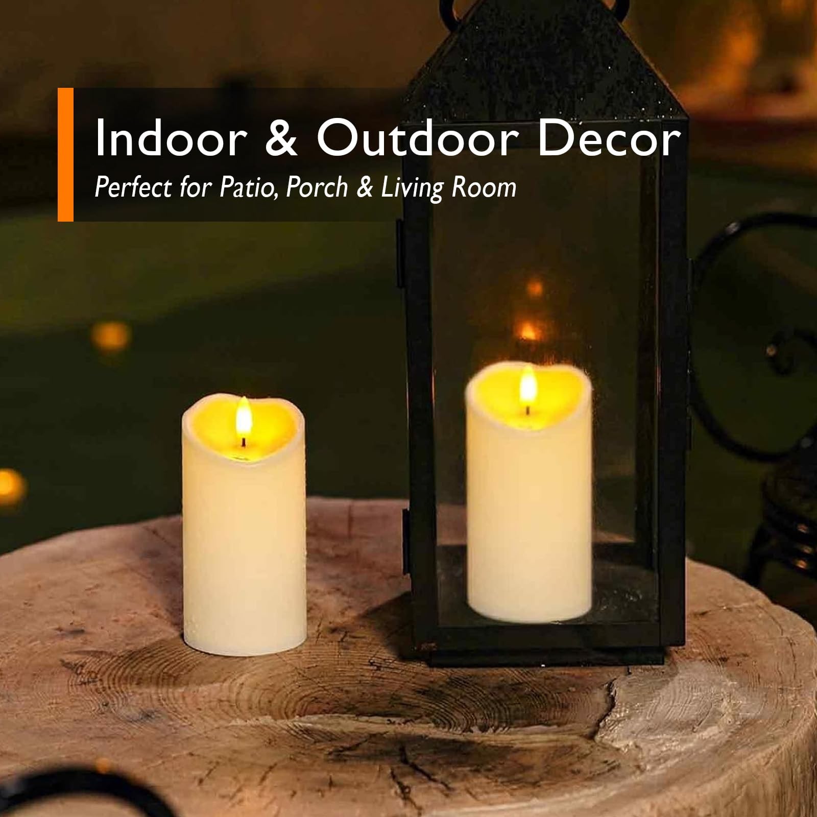 6″x3″ Outdoor Waterproof Flameless Candles, LED Candles, Battery Operated Can…