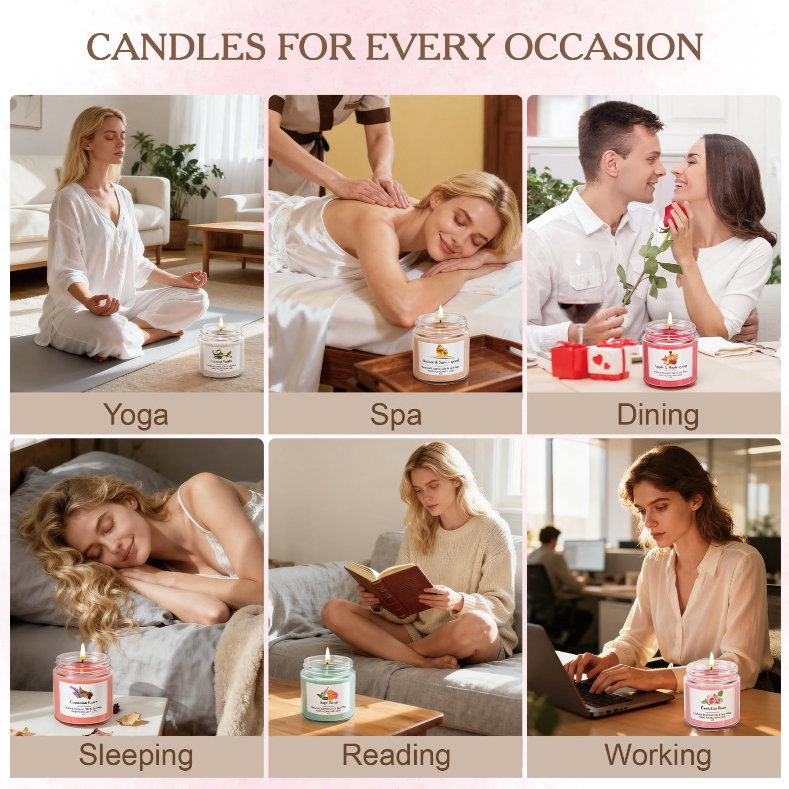 9 Pack Candles Gift for Women Aromatherapy Candles for Home Scented 36 oz 300…