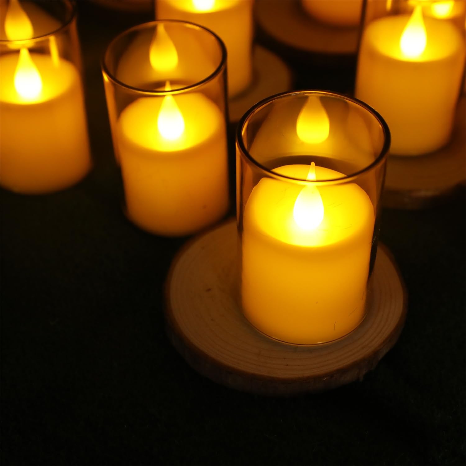 6 PCS Flameless LED Tea Light Candles 400+ Hours Battery Remote Timer CR2450