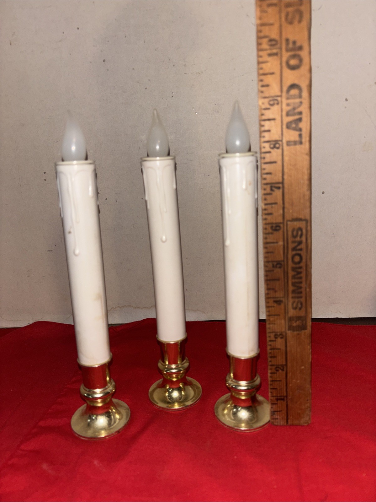 Battery operated window candle lights brass Christmas Drip Look 3 Cordless