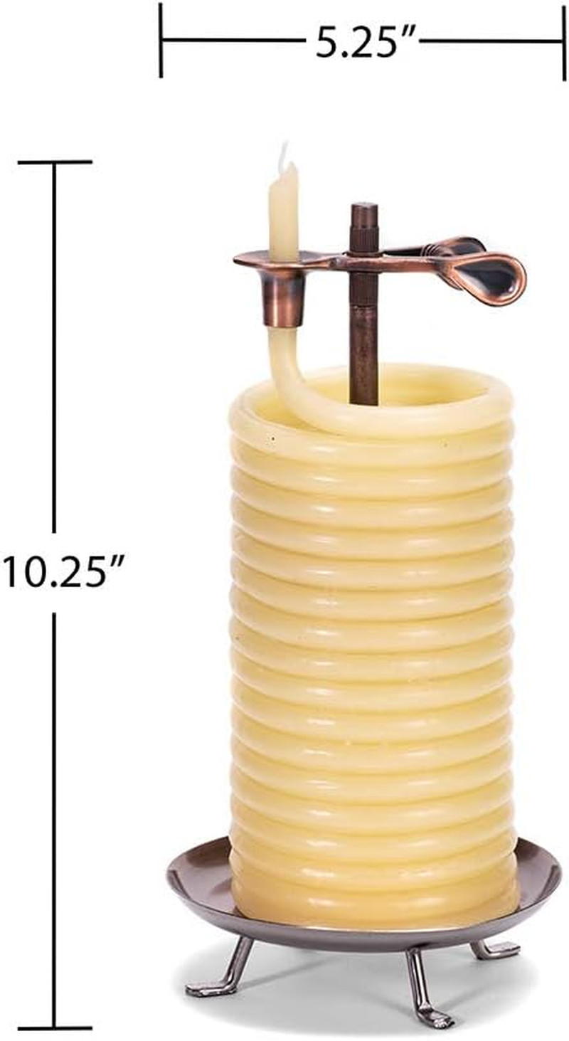 80-Hour Vertical Candle, Eco-friendly Natural Beeswax with Cotton Wick