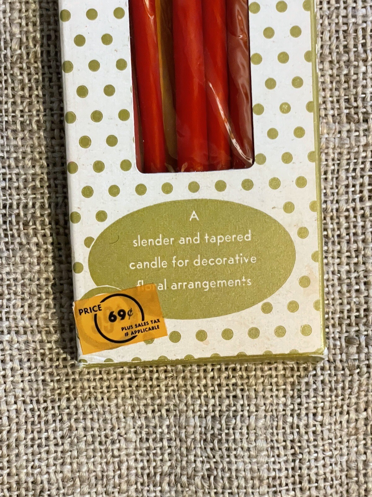 Vtg Emkay Muench Kreuzer Slender Taper 15.5” Candles RED Box of 8 ~2 Taped