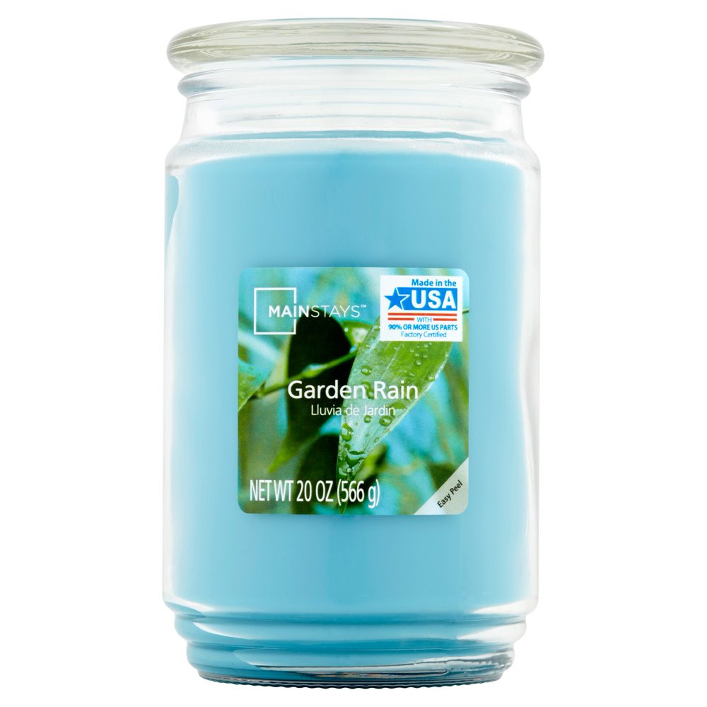 Single Wick Jar Candle, Garden Rain, 20 Oz