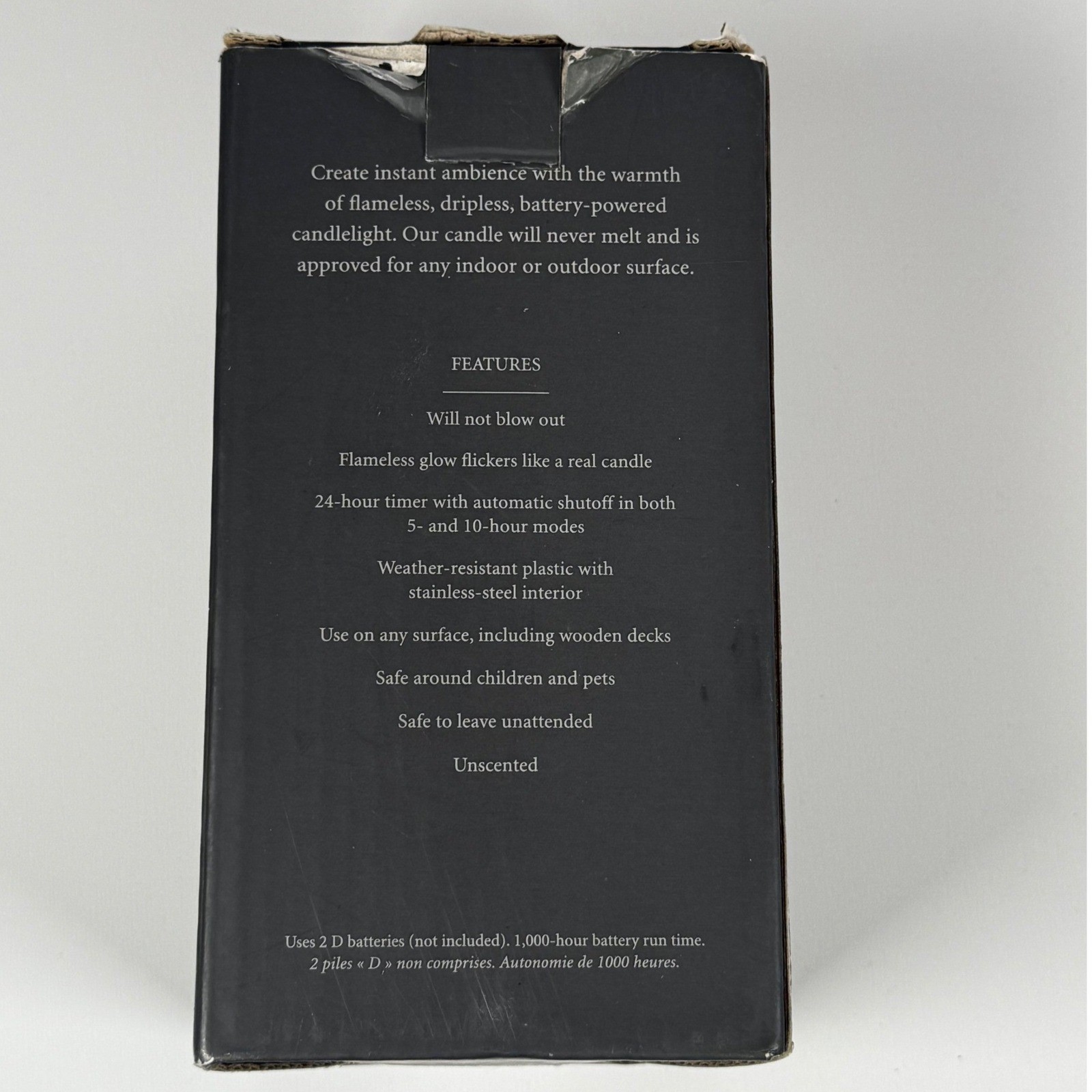Restoration Hardware Flameless Candle Indoor Outdoor 24hr Timer 3.25×6 White Vtg