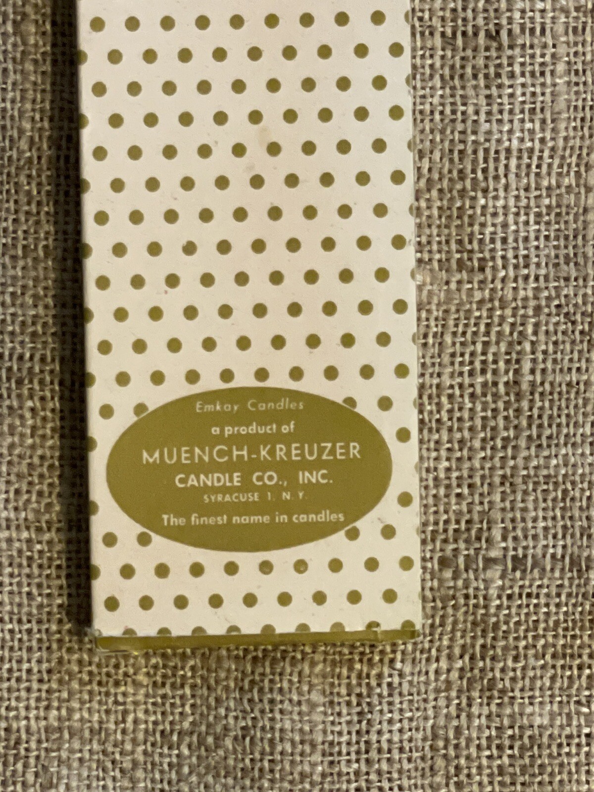 Vtg Emkay Muench Kreuzer Slender Taper 15.5” Candles RED Box of 8 ~2 Taped