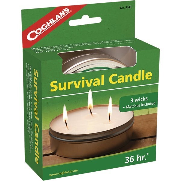 (12)-Coghlans 36 Oz. 3-Wick White Survival Candle, Burns for 36 Hours. Mod: 9248