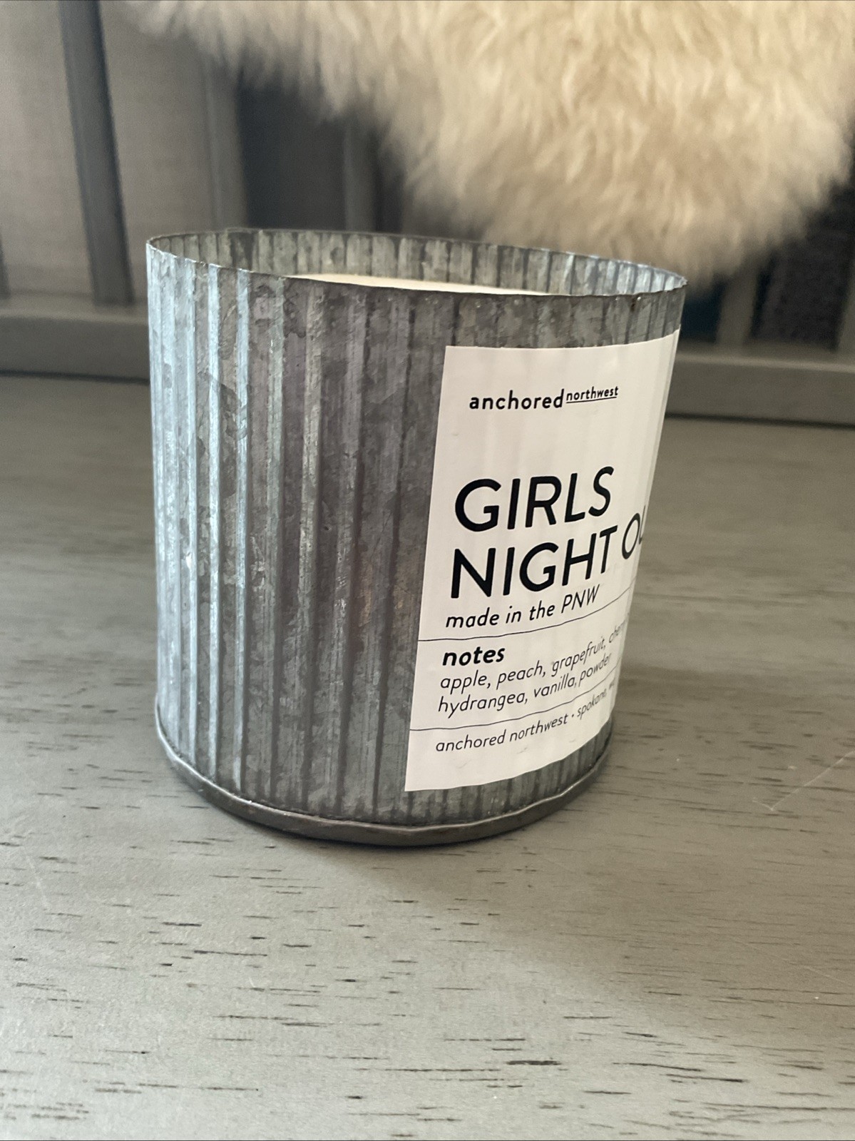 Anchored Northwest Girls Night Out Soy Wood Wick Candle Galvanized Farmhouse 10o