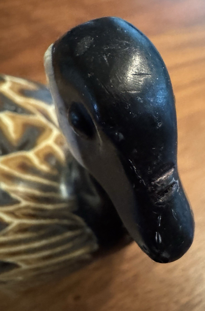 Vintage Canada Goose Figural Candle Marbled Wax Bird Lake House Cabin Decor